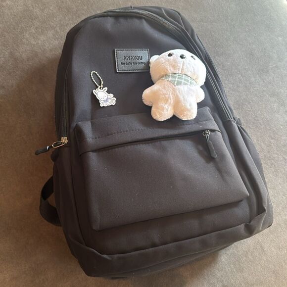 Kids Unisex Large Capacity Nylon Black School Travel Backpack Waterproof NEW - Picture 1 of 14
